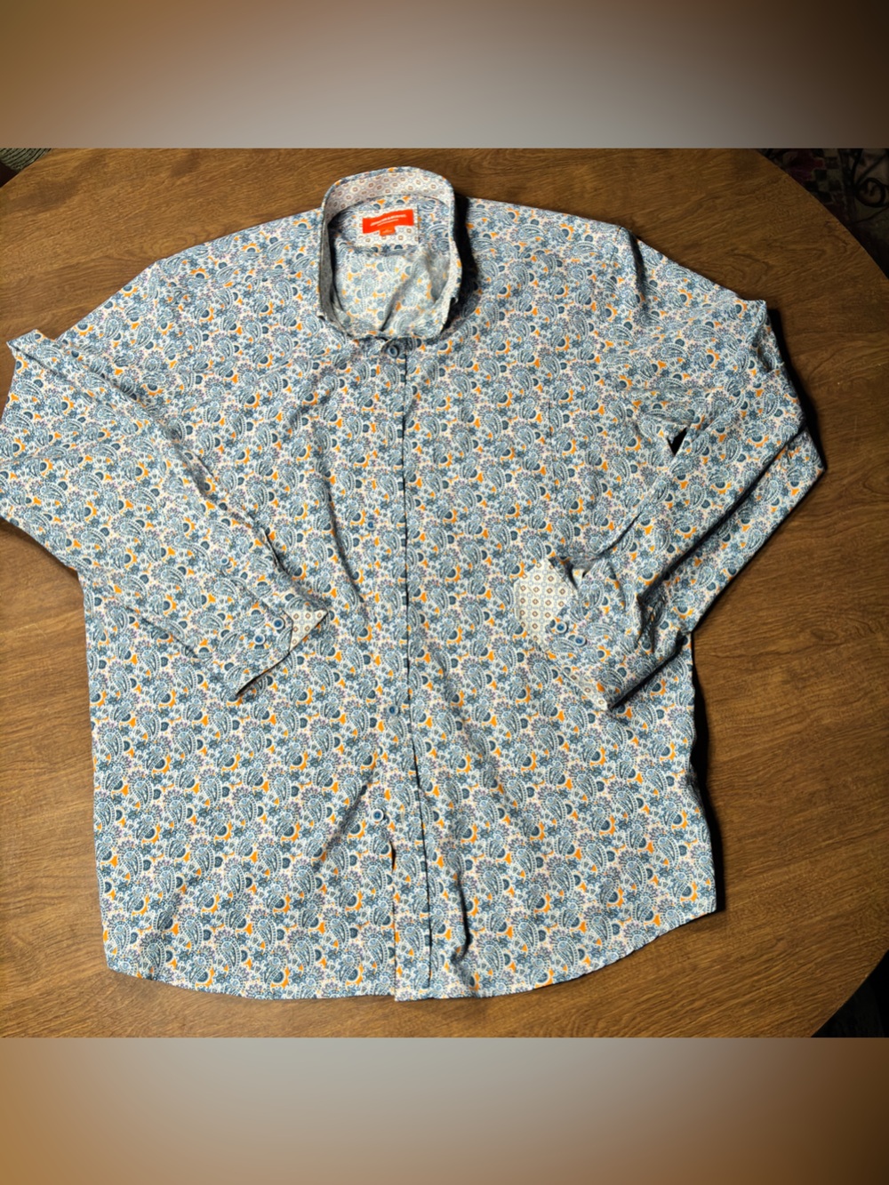 Johnson & Murphy Performance Paisley Floral Stretch Shirt Mens XL Button Up J&M